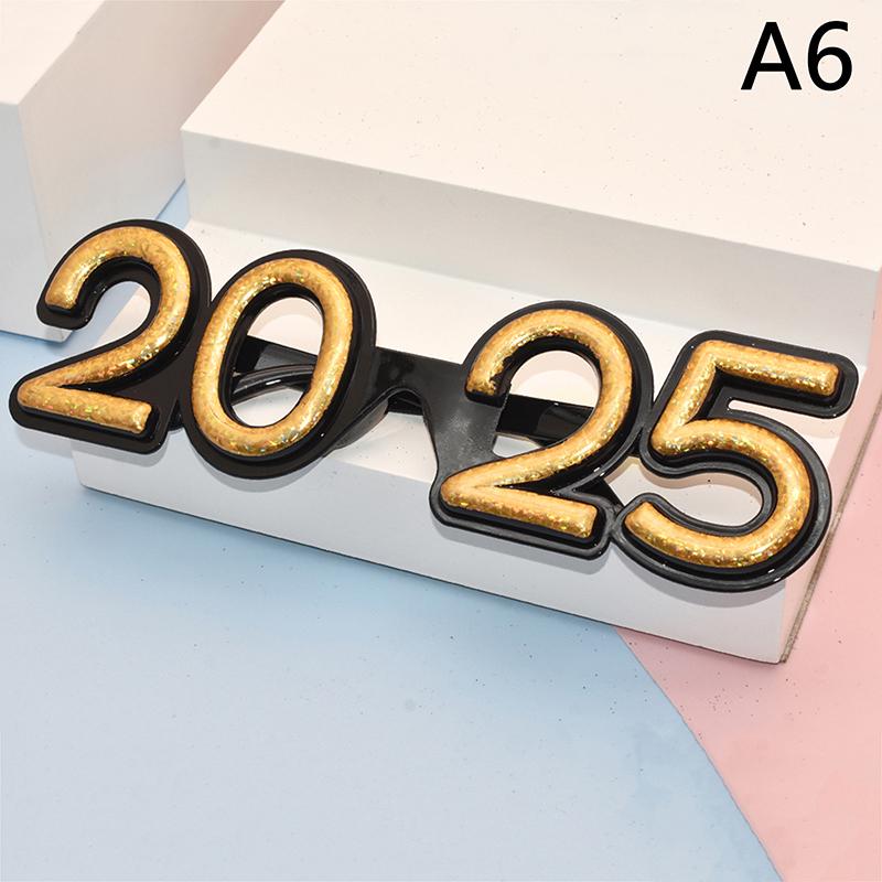 2025 Очки Новогодняя вечеринка Украшения для глаз Пластиковый реквизит Солнцезащитные очки Реквизит для фотосъемки Рождественские украшения Смешные очки