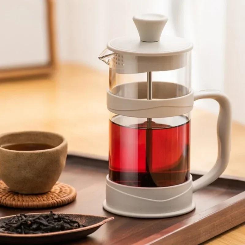350/800/1000ml French Press Coffee Pot Transparent Glass Coffee Teapot Multifunctional Home Hand Punch Pot Coffee Accessories