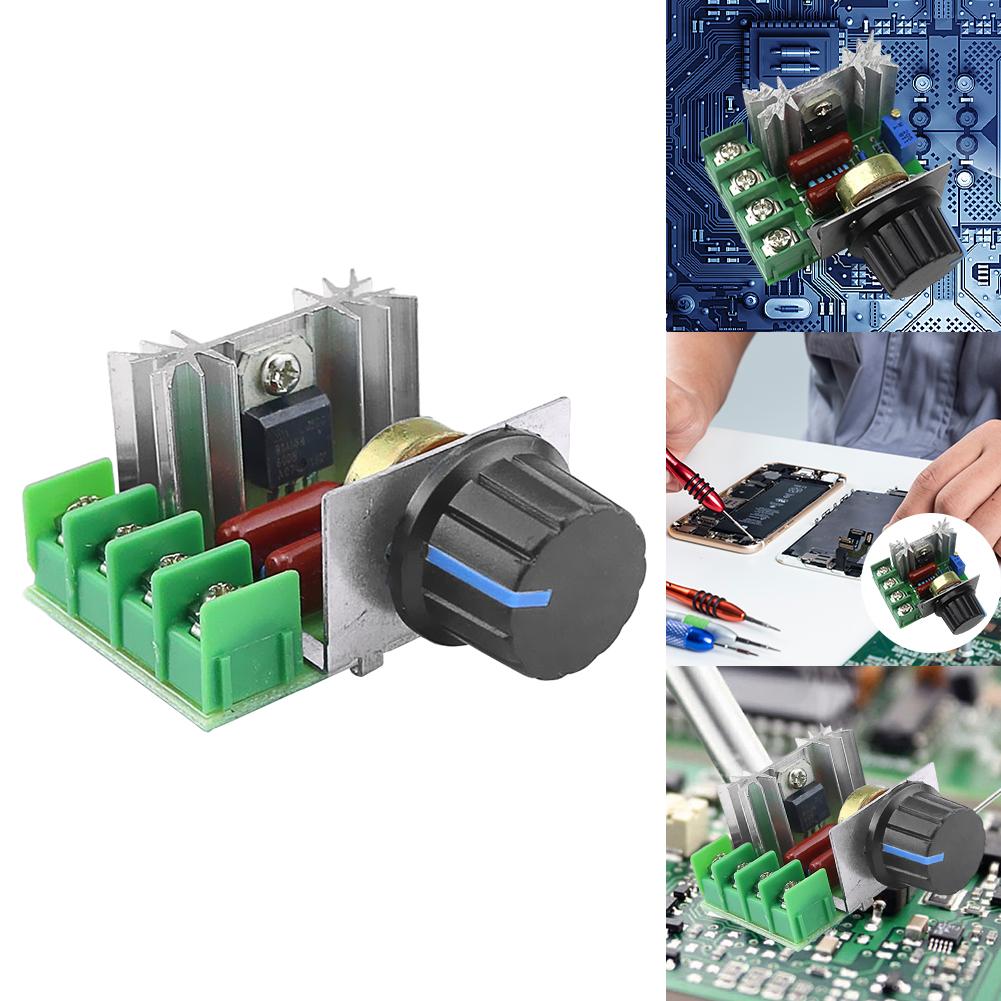 AC 220V 2000W SCR Voltage Regulator with Control Knob Electronic Voltage Regulator Module High Power Speed Controller Regulation