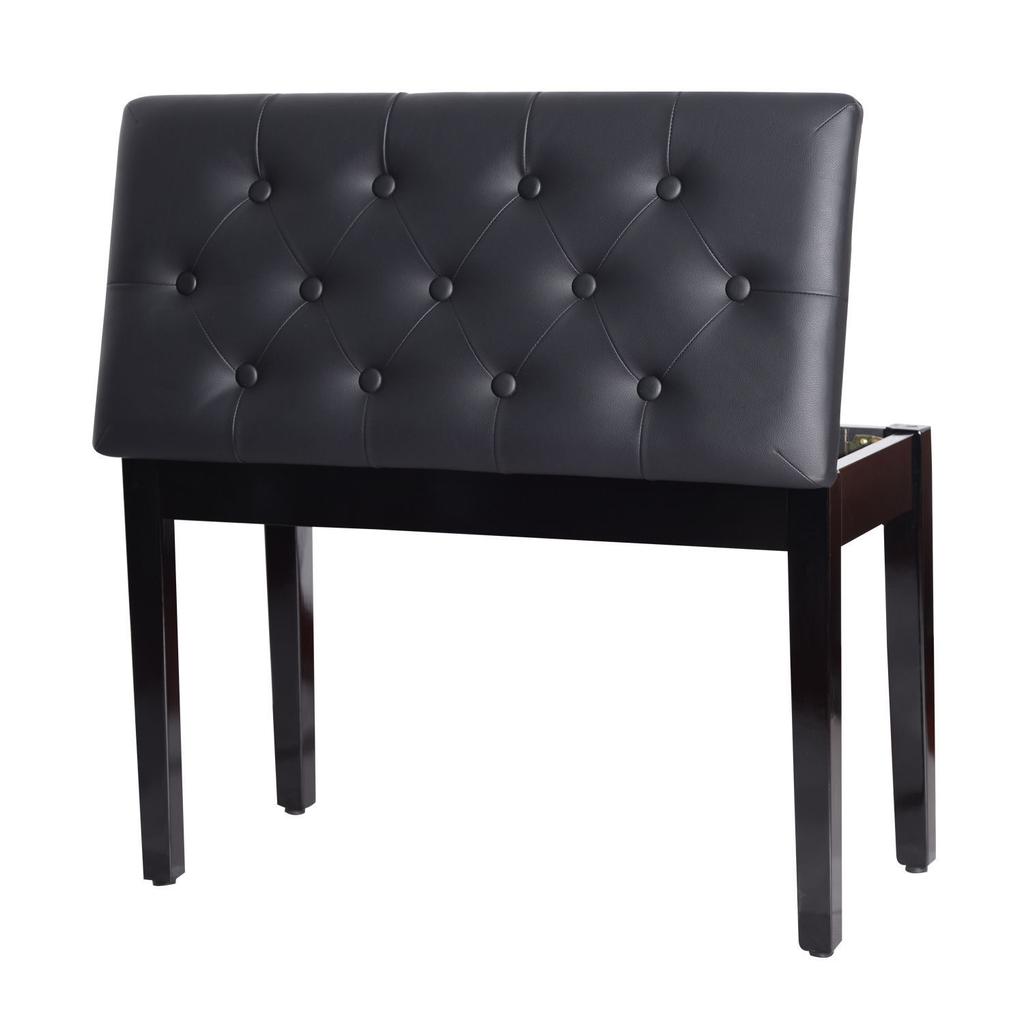PU Leather Upholstered Piano Stool Makeup Stool Bench Dressing Table Seat with Storage 76x36x50cm, Black