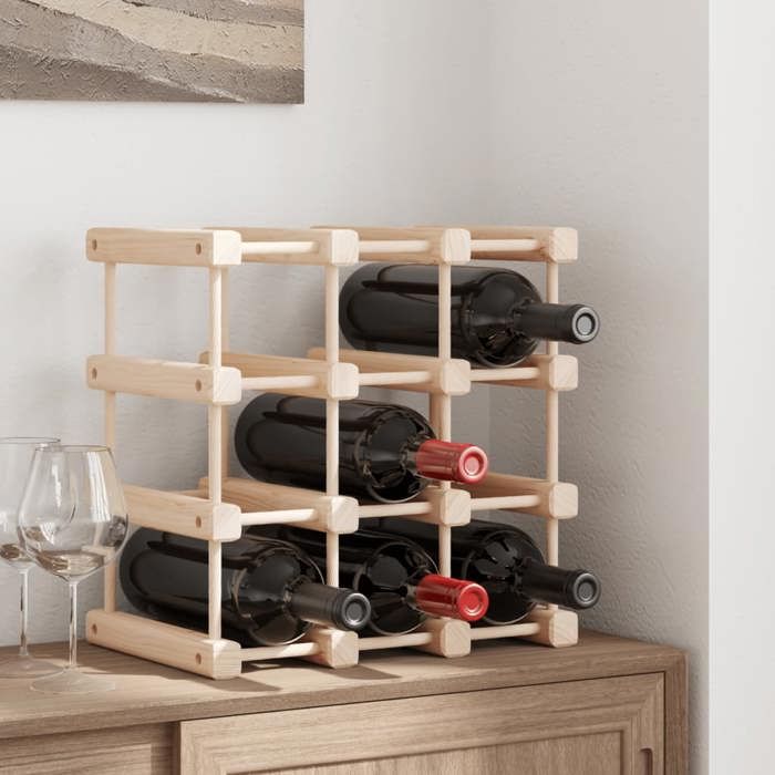 VidaXL Casier à vin pour 12 bouteilles 36x23x36 cm bois massif de pin 353750