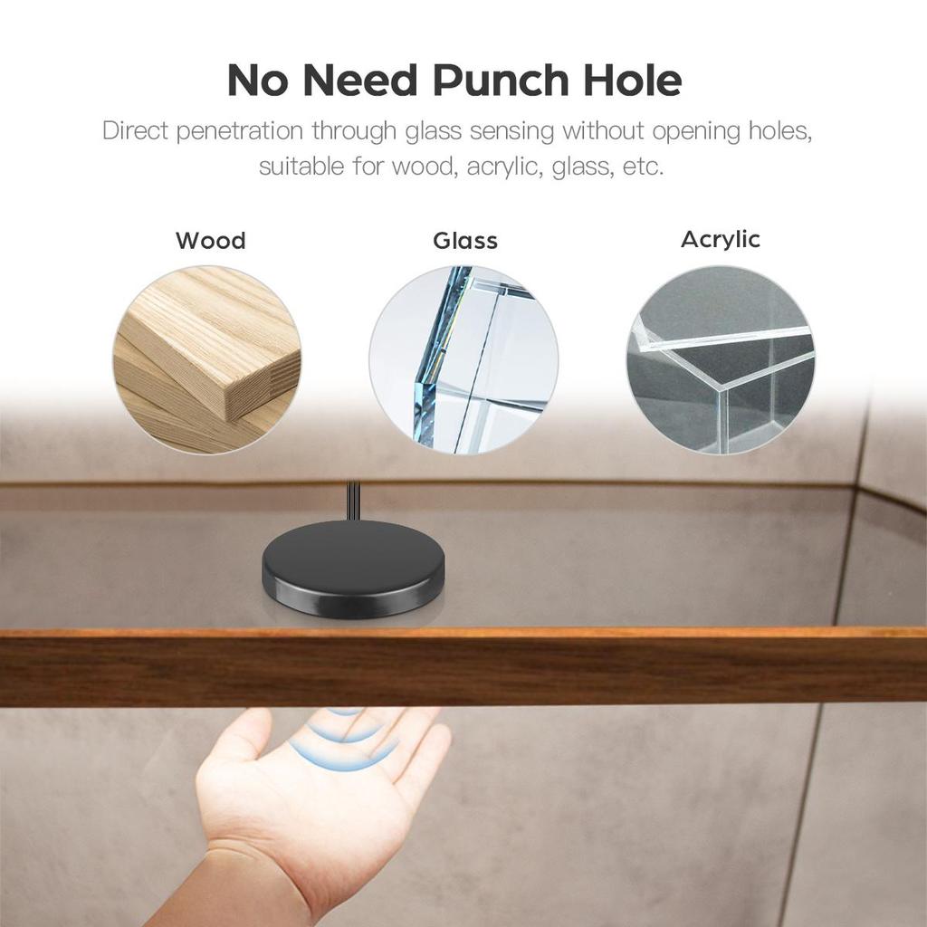 DC24V Black Silicone Tube LED Neon Light Strip With Penetrable Wood Wireless Touch Dimmer Switch DIY Kitchen Cabinet Night Lamp