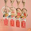Chinese Style Keychain Pendant Snake Hangtag Charm Metal Ornament Wallet Backpack Car Keyring Hanging Ornament