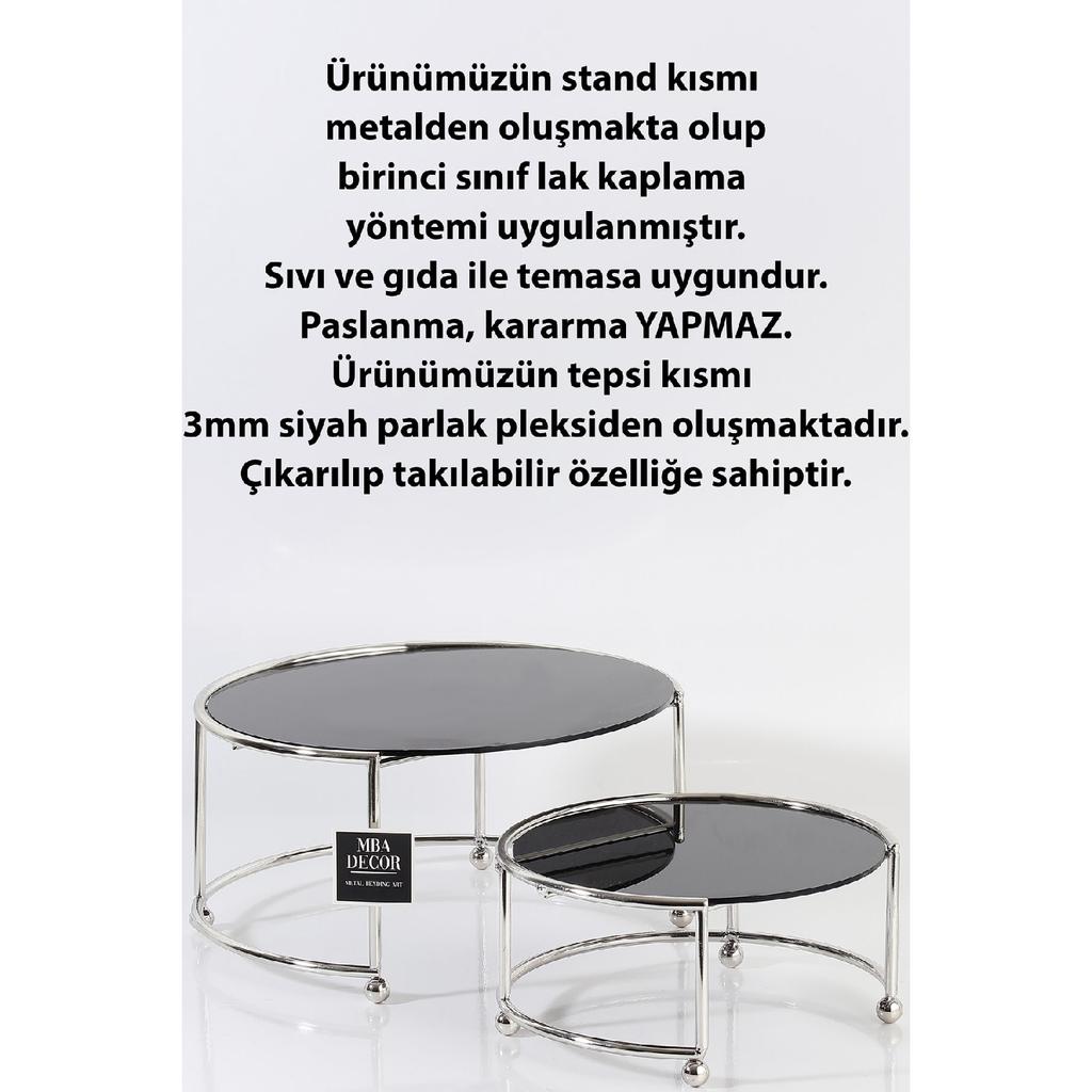 Круглый двойной золотой черный кофейный боковой презентационный подарочный органайзер для лакомств МДФ деревянный 26