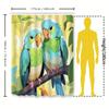 Tropical Paradise Bird Shower Curtain for Home Decor  Vibrant Colors and Cute Design Waterproof Polyester Fabric Non-Toxic