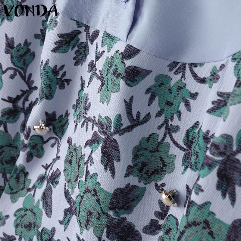 VONDA Женские летние платья из двух частей с длинным рукавом и цветочным принтом