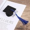 6Pcs Wine Bottle DIY Tassels Bachelor Cap Mini Graduation Hat Doctoral Cap Top Hat