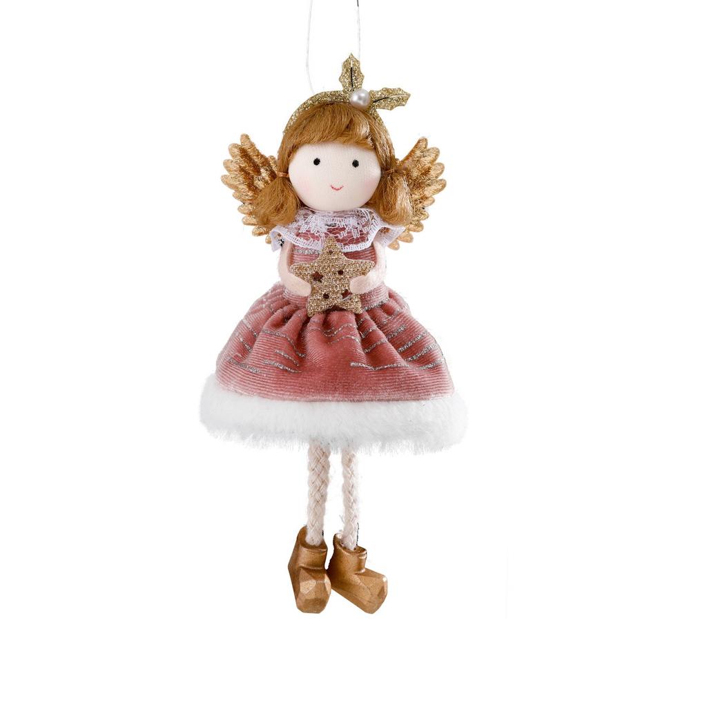 Рождественские плюшевые куклы-ангела для девочек, украшения, рождественская елка, подвеска, подвесное украшение для дома, новогодний декор, подарки для детей