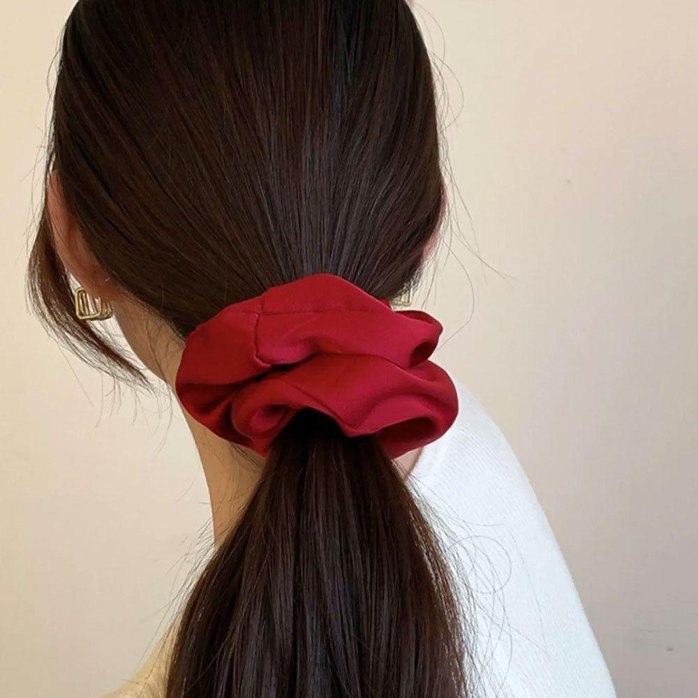 Сплошные цветные резинки для волос, имитация шелковых эластичных резинок для волос, мягкое кольцо для волос для девочек