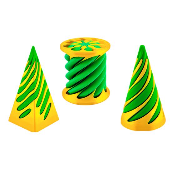 3 шт./набор 3D-печатных спиральных конусов, невозможных пирамид, проходных скульптур, спиральных цилиндров, фигурок, снятия стресса, тревожности, обучающих игрушек-пирамид