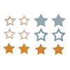 14 Miniature Wooden Adhesive Stars