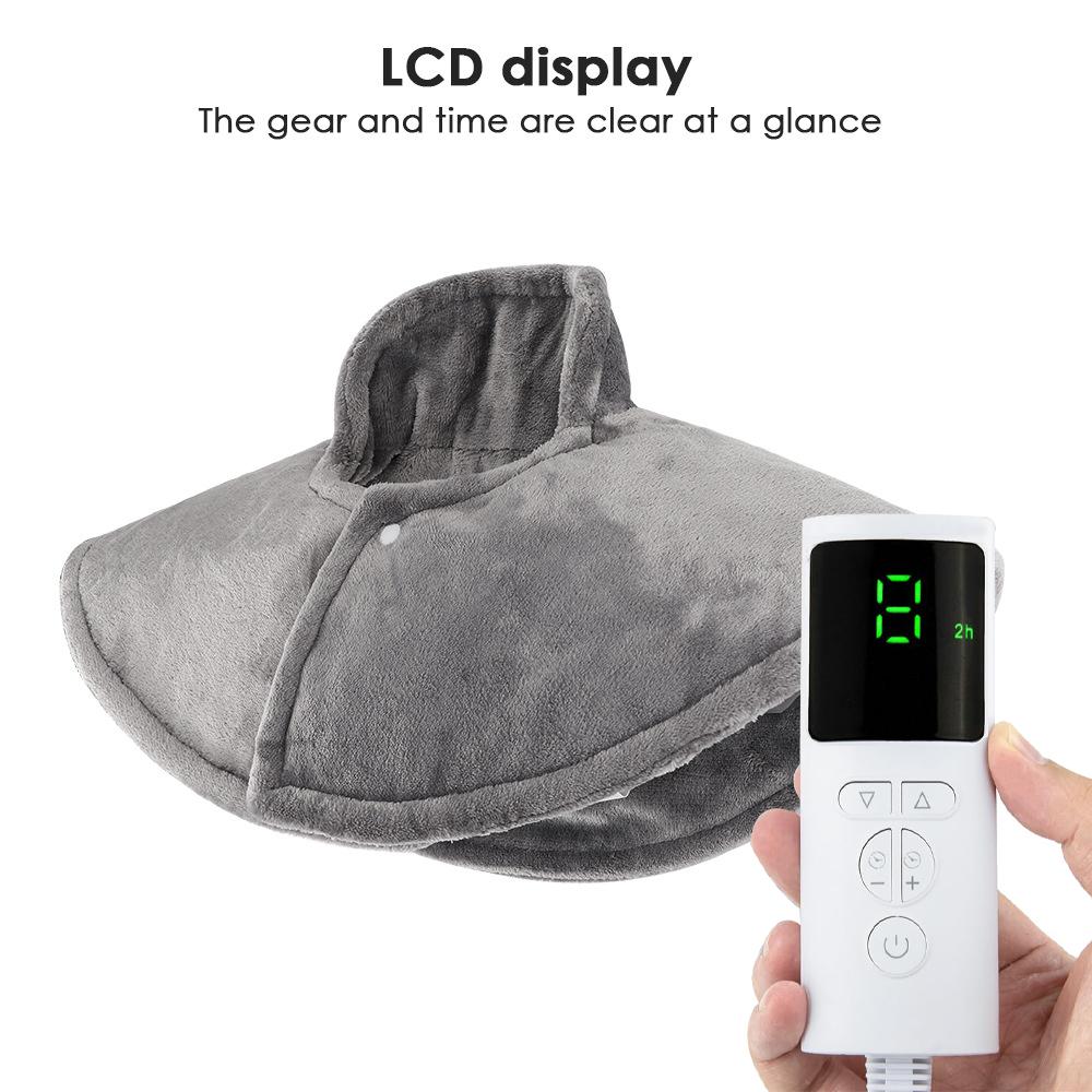 Heating Shoulder Neck Pads 9-Level Hot Compress Cervical Shawl Warmer with Digital Display Thermostat Heater Warming Back Relax