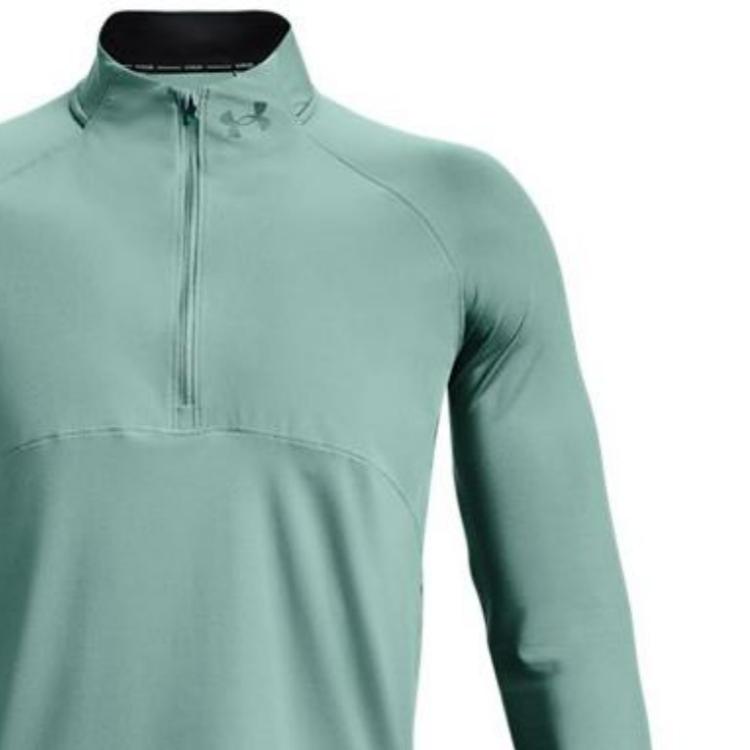 Under Armour Худи для бега Qualifier 2.0 на молнии до середины, однотонное, мужское, худи, зеленый 1365662-177