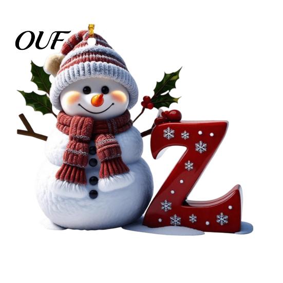 DIY Hanging Name Tags 2D Snowman Christmas Ornaments, Personalized Letter Ornaments for Tree, Reusable Tree Initial Ornament, Ornament Xmas