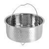 Stainless Steel Steamer Basket, Rice Cooker Insert Basket, Rice Cooker Warmer Steaming Basket with Handle, Removable Vegetable Steaming Basket, Steami