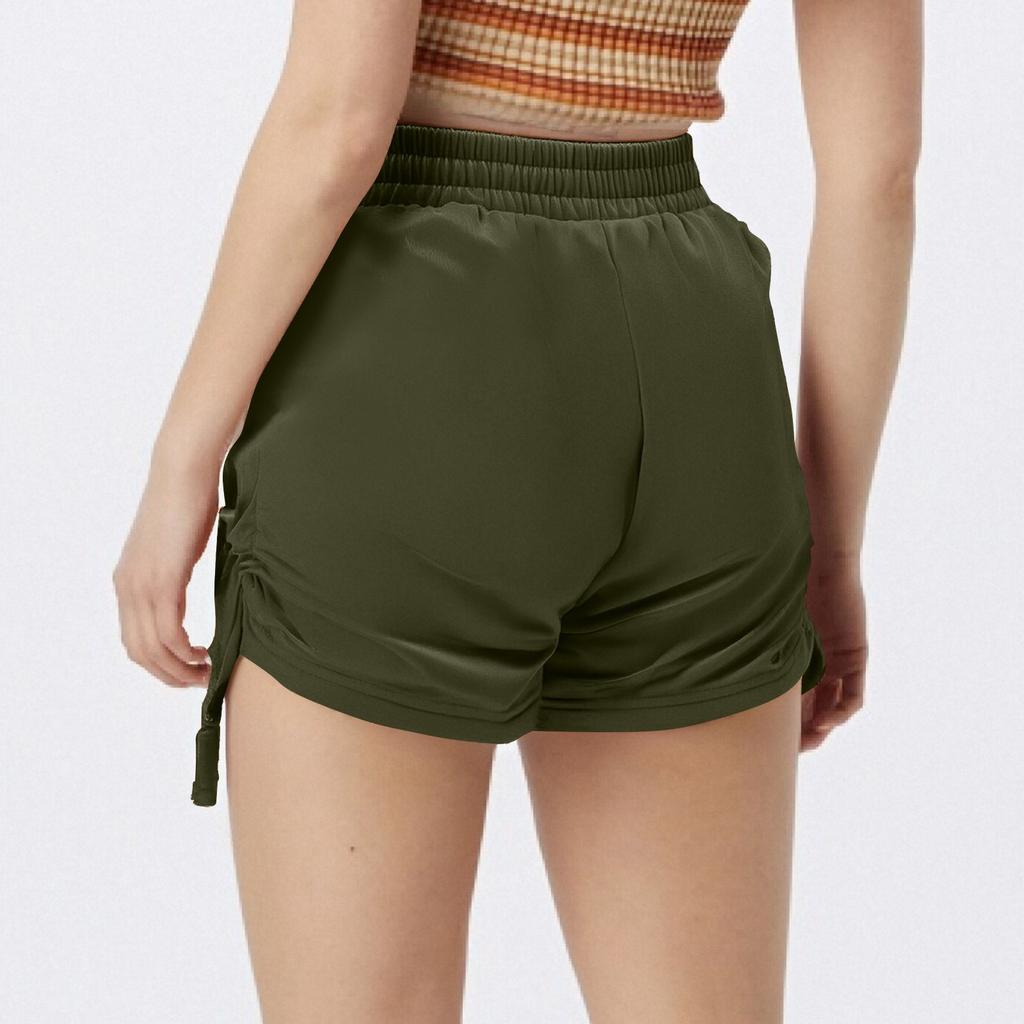 Шорты для женщин, однотонные, повседневные, летние, с эластичной резинкой на талии, свободные, с карманами