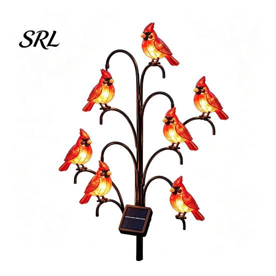 Lifelike Bionic Bird Lights Outdoor Solar Pathway Light, Bird-shaped Stump Decorative Garden Stake with Warm Terrace And Balcony Accents LED