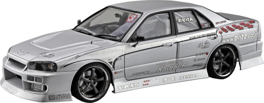 Aoshima Bunka Kyozaisha The Tuned Car Series Nissan URAS 2002 D1Spec Replica ER34 Skyline Plastic Model 1/24 No.20 '01 (Car)