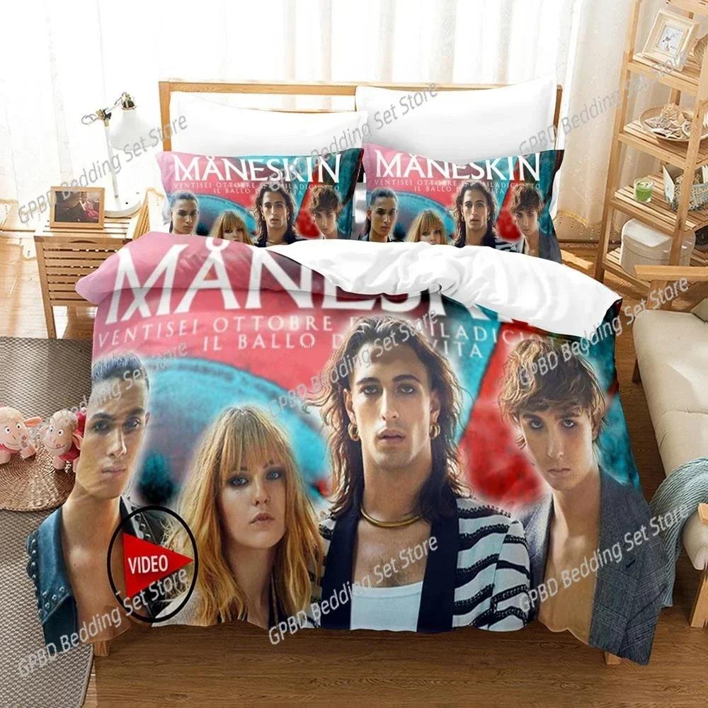 New 3D Printed Maneskin Bedding Set Pillowcase Luxury Duvet Cover Double Twin Full Queen King Adult Boys Luxury  Quilt Cover