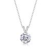 S925 Silver Necklace Moissanite 2 Carat Pendant Collarbone Chain