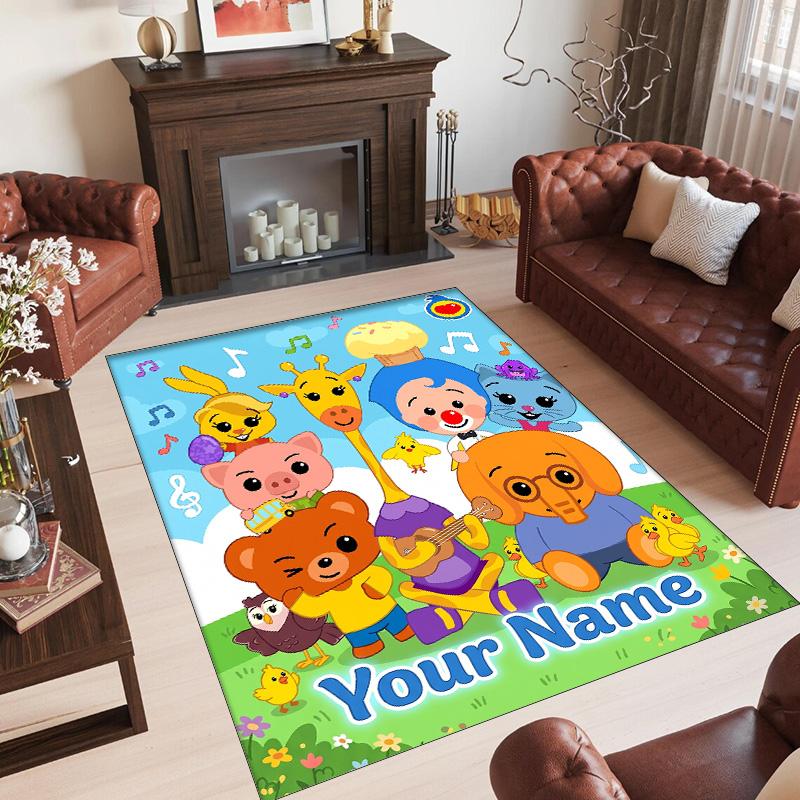 Personalized Crystal Velvet Carpet Custom Name Text,El Payaso Plim Plim Anti Slip Area Rug For Home Decoration