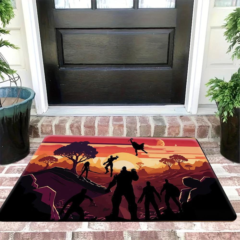 1pc, Floor Mat, Superhero & Classic Hero Themed Design, Multiple Sizes, Suitable for Living Room, Bathroom, Kitchen, Hotel, B