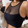 Женский сексуальный сетчатый топ на бретельках-спагетти с контролем живота и поддержкой груди