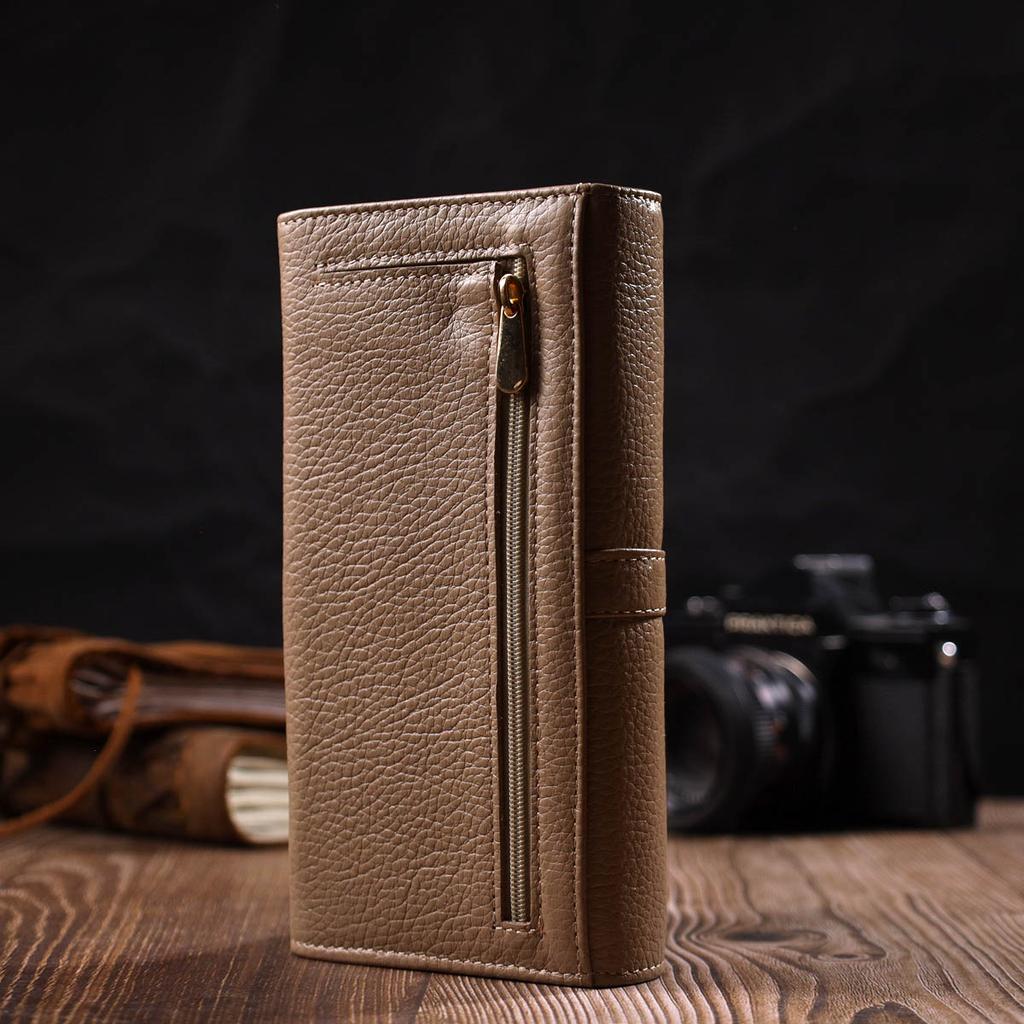 Практичный женский кошелек с большим количеством отделений из натуральной кожи Tony Bellucci Wallet 21959 Бежевый