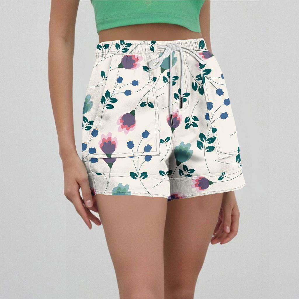 Женские повседневные летние эластичные пляжные шорты с принтом повседневные шорты