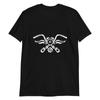 Chopper Motorcycle Steering Wheel Black White Man Harley Fan Unisex T-Shirt