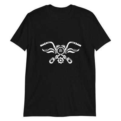 Рулевое колесо мотоцикла Чоппер, черно-белая мужская футболка унисекс Harley Fan