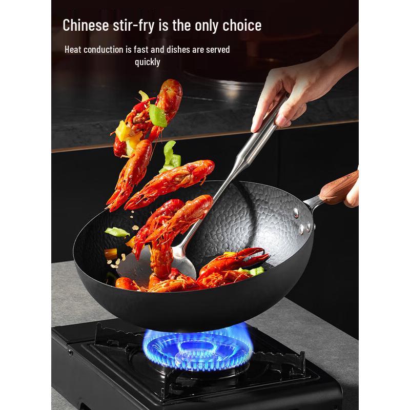 COOKER KING 32cm Titanium Wrought Iron Wok