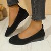Модная весенняя новинка, женские модные туфли на плоской подошве, с круглым носком и мелким вырезом, тканевым верхом, мягкой подошвой, нескользящие, одинарные туфли