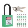 10Set 38mm 1.5in Safety Padlock Engineering Insulation DustProof for Factories Construction Sites Hospitals Chemicals