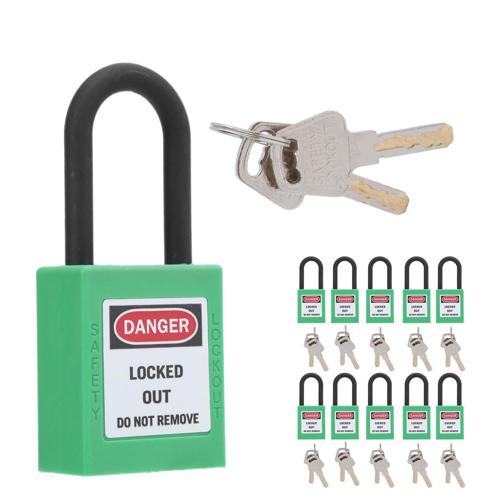 10Set 38mm 1.5in Safety Padlock Engineering Insulation DustProof for Factories Construction Sites Hospitals Chemicals