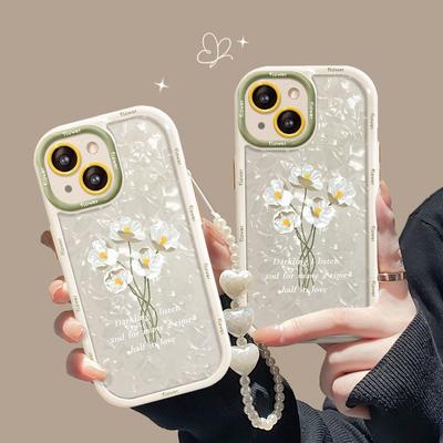 Подходит для чехла для мобильного телефона Apple 14 Iphone13Promax Маленькая цепочка со свежими цветами 12 Высококачественный силикон Xs