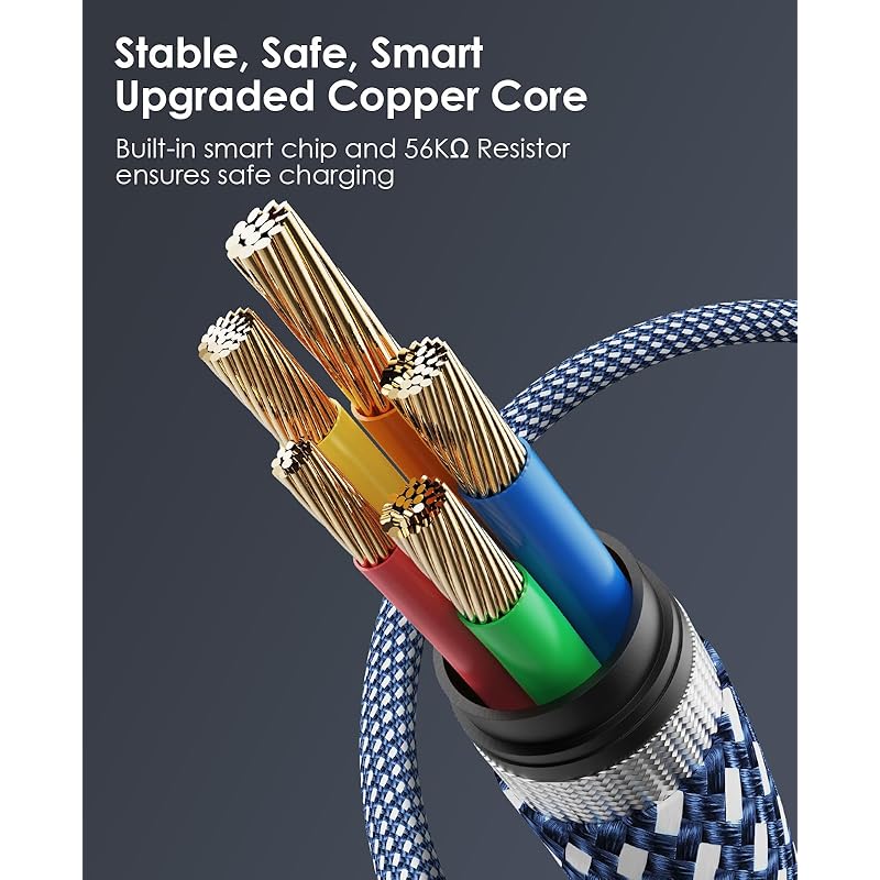 Magtame USB-Type C Cable Fast Charging QC3.0 Compatible USB-C Cable Magnetic Attraction Prevents Tangling Usb Cable Type C Metal Connector Double