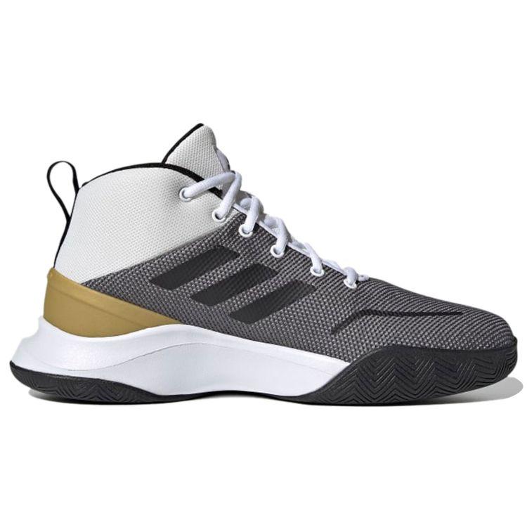 Adidas Own The Game Round Toe Lace-Up Fabric Synthetic Leather Shock Absorbing Non-Slip Wear-Resistant Breathable Mid-Top Basketball Shoes FY6010