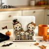 Wooden Table Decorations for Autumn Halloween Napkin Holder Dining Table, Paper Towel Holder, Party Centerpiece Freestanding Tissue Dispenser
