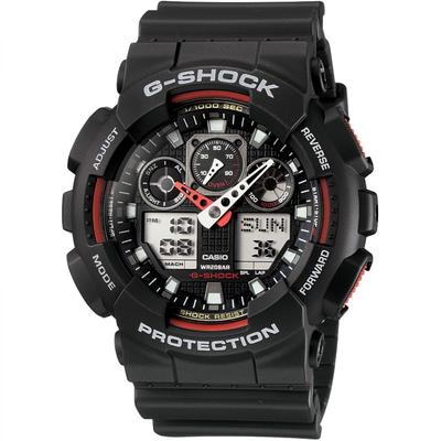 Casio GA-100-1A4 Черно-Красные Аналогово-Цифровые