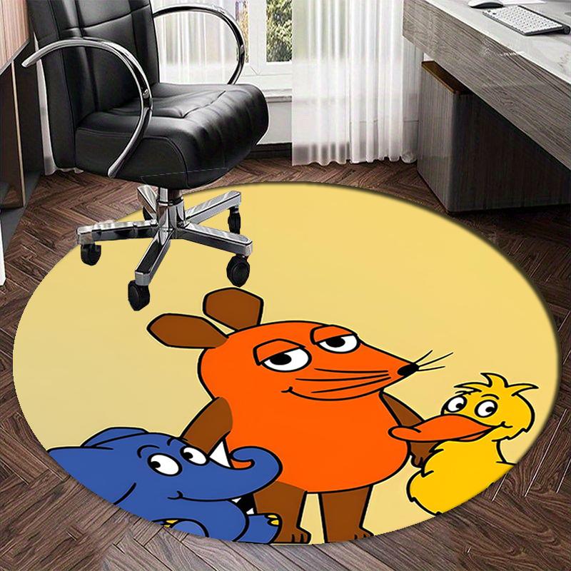 Die Maus Printed Round Rug Carpet Chair Rug Area Rug Entryway Doormats,for Office Chair Living Room Bedroom Kitchen Room.