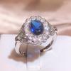 Luxury Charm Rings For Women 925 Stamp Jewelry Accessories Oval Sapphire Zircon Gemstones Ring Wedding Engagement Party