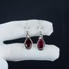 Изящные серьги с рубинами из кашмирского камня, серьги из стерлингового серебра 925 пробы, серьги-подвески ручной работы в стиле бохо из серебра, подарок на годовщину