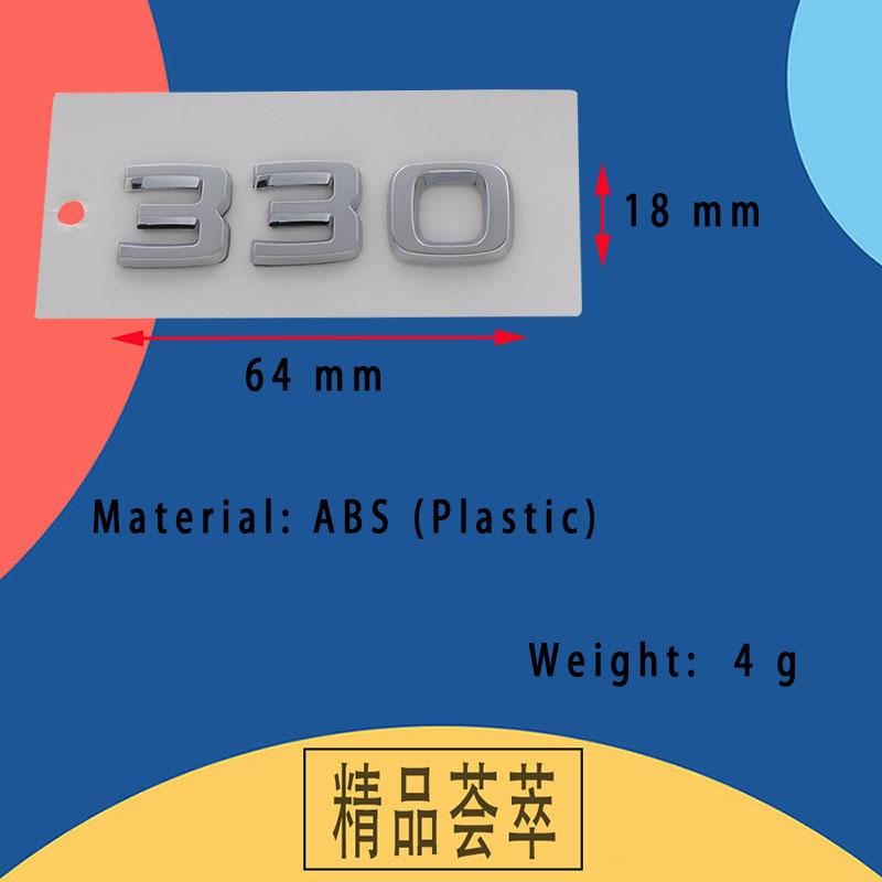 3D Premium 330 Letters for Car Fender Trunk Rear Bonnet Decal Emblem Badge Sticker