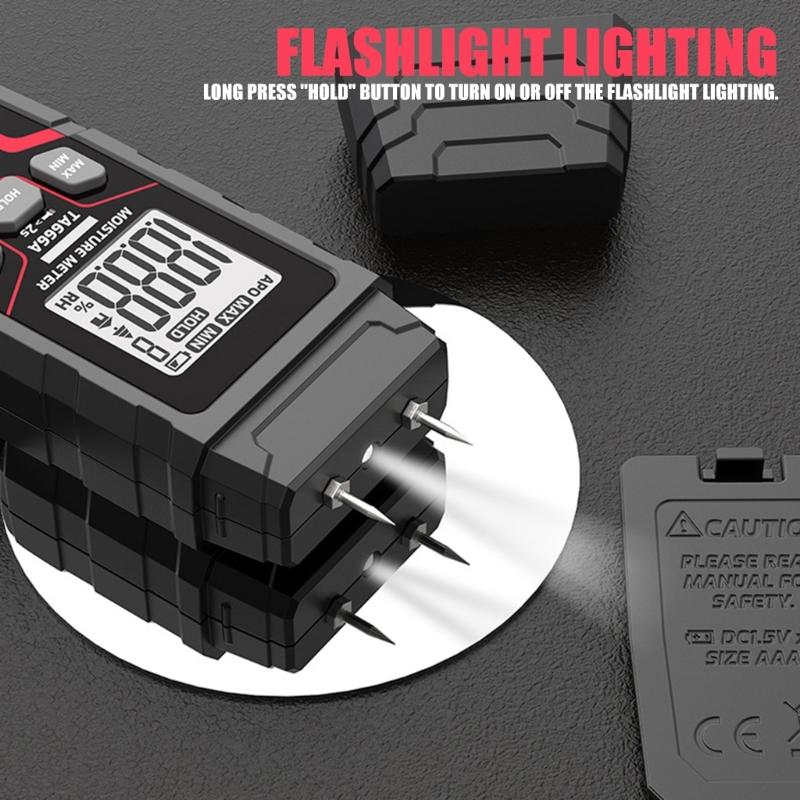 Digital Moisture Detectors with Fast 2 Second Response Time & Auto Power Off Moisture Tester Tool for Wood Paper & Soil
