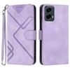 For Motorola Moto G Play 5G (2024)/Motorola Moto G 5G (2024) Wallet Case Line Imprinted PU Leather Phone Cover with Strap