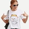 Kawaii Women'S Clothing Peach And Goma Mochi Cat Cartoon Print Tshirt Femme Korean Style Clothes Harajuku T Shirt Tops