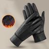 Men's Winter Warm Motorcycle Cycling Gloves Touchscreen Full Finger Mittens Genuine Leather Windproof Business Gloves