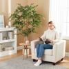 150cm Artificial Ficus Tree, Fake Potted Tree with Solid Wood Trunk and Pot for Indoor, Green