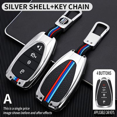 Чехол для ключей из цинкового сплава для Chevrolet 2017 20 18 2019 2020 2021 Chevy Malibu Camaro Trax Traverse Sonic Cruze Volt Equinox